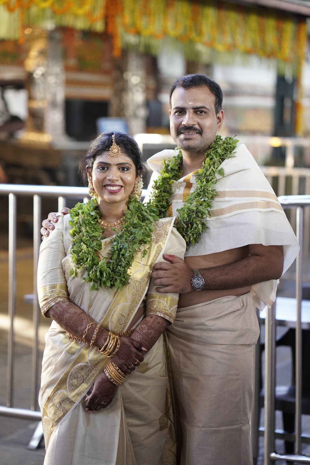 Wedding couple photographed by SRH Wedding Stories in Guruvayur